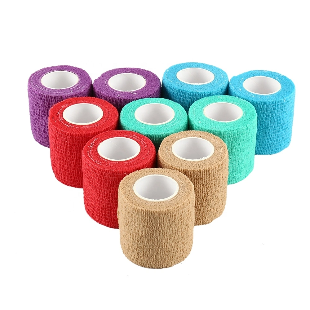Multi-Color Non Woven Cohesive Wrap Vet Wrap Athletic Tape Medical Tape, for Sports, First Aid, Wrist, Ankle Sprains, Swelling